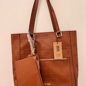 Steve Madden Brown Logo Tote Bag - Excellent Condition